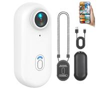 Générique Varnock Action Camera, HD 1080p/4k Pocket Action Cam, Wearable Mini Varnock Body Camera, with Memory Card, for Work, Cycling, Travel, Diving (White*1080P,Simple Configuration)