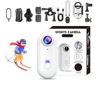 Générique Varnock HD Action Camera, The Snap Cam, 1080p/4k Hands-Free Magnetic Camera, Mount Anywhere, for Cycling, Skiing, Diving, Pet Walking, Fishing (White-High Specs-1080P,128G)