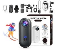 Générique Varnock HD Action Camera, The Snap Cam, 1080p/4k Hands-Free Magnetic Camera, Mount Anywhere, for Cycling, Skiing, Diving, Pet Walking, Fishing (Black-High Specs-4K,128G)
