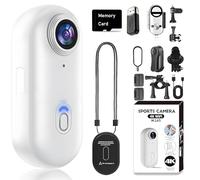 Générique Varnock HD Action Camera, The Snap Cam, HD 1080P/4K Thumb Action Camera, POV Pro 4K Cam with Audio and Video Recording for Cycling, Ski, Diving and Outdoors Activities (White-4K,128G)