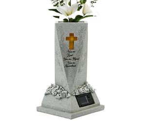 Générique Vase à Fleurs Solaire - Décorations LED pour Tombe de cimetière, Statue commémorative Peinte à la Main | Conception d' éternel, thème du Souvenir, Lueur Douce, Ornement de Jardin serei