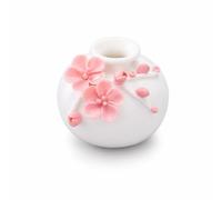 Générique Vase en Céramique Vase Pot Décoratif Récipient Floral Fabrication Artisanale avec Lignes Épurées Finition Polie, Style Chinois, Vase Rond Rose Avec Fleurs De Prunier