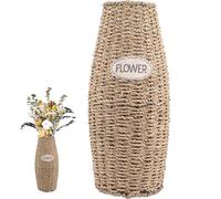 Générique Vase en Rotin Tressé 40 CM pour Fleurs Séchées, Pot de Fleurs en Osier Naturel, Vase Créatif pour Bureau, Décoration Maison, Jardinière Légère et Esthétique