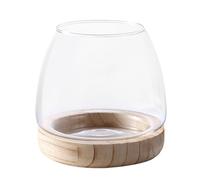 Générique Vase pour - Vase Bocal à Poisson en Verre Transparent avec Support en Bois | Fish Bowl Aesthetic Home Decor, Fish Tank écologique pour Le dîner de la Salle de Bain du Salon