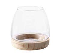 Générique Vase - Réservoir de poisson en forme de vase transparent avec base en bois - Fish Bowl Aesthetic Home Decor, Fish Tank écologique pour le dîner de la salle de bain du salon