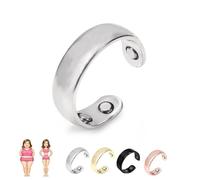 Générique Vayro Ring, Original Magnetic Wellness Ring, Adjustable Size Rings for Men and Women, Lightweight and Water-Resistant Stainless Steel Rings (Silver)