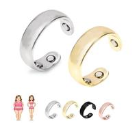 Générique Vayro Ring, Original Magnetic Wellness Ring, Adjustable Size Rings for Men and Women, Lightweight and Water-Resistant Stainless Steel Rings (2pcs-b)