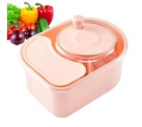 Générique Vegetable Cleaner Spinner, Fruit Scrubber Tool, Rotating Hand Crank Fruits Washer 10 inches, Tomato Washing Tools, Salad Spinner Scrubbers for Home Kitchen Use, White Pink