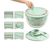 Générique Vegetable Dryer Spinner - Pump Salad Spinner with Grater & Slicer | Multifunction Kitchen Gadget Vegetable Washer | Pasta and Fries Spinners, Fresh Crisp Salad, Transparent