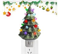 Générique Veilleuse Arbre de Noël | Décoration d'éclairage d'ambiance en résine | Décoration murale de lampe rétro sapin de Noël - Pour Bureau Chevet Cheminée Table De Bureau Couloir