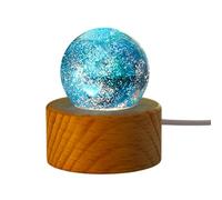 Générique Veilleuse boule de Saturne 3D - Lampe LED en verre, base en bois, Galaxy Planet Fantasy | Veilleuse cosmique pour et adultes, table de chevet colorée pour chambre à coucher, bureau, ét