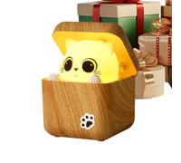 Générique Veilleuse Chat | USB Rechargeable Chat qui se Cache avec Détection Sonore Adorable | Lampe De Chevet Kawaii | pour Chevet Salon Chambre Table Basse Meuble de Rangement et Table de Nuit