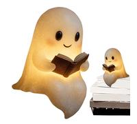 Générique Veilleuse De Nuit Fantôme - Lampe Fantôme Lumineuse d'Halloween,Éclairage Design de Livre de Lecture Effrayant pour Fêtes, Manteau de Cheminée, Maison, Cuisine, Chambre, Bureau, Style Ferme