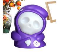 Générique Veilleuse Fantôme - Lampe Jouet Halloween Rechargeable 3 Couleurs - Lampe Portable Décorative avec Roues à Friction pour Maison Chambre Enfant Lit Mur