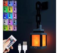 Générique Veilleuse Lanterne PixeliséE 3d, Veilleuse Murale Led 16 Couleurs, LumièRes Pixelles ColoréEs, Avec TéLéCommande Rechargeable, DéCoration Murale Pour Chambre Et Salle De Jeux, Cadeau Gamer