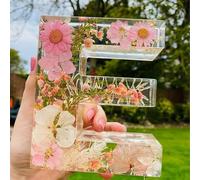 Générique - Veilleuse Lettre Florale Résine Brown Glam - 1 pièce - LED - Indoor - Montage sur table - 5.2 x 5.2 x 5.2 cm