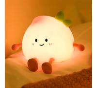 Générique Veilleuse pour enfants, pêche mignonne, rechargeable, tactile, LED à intensité variable, lampe de chevet en silicone souple, cadeau pour enfants