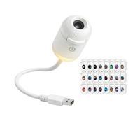 Générique Veilleuse Projecteur Étoilé Portable 2 en 1, Lampe de Bureau Pivotante à 360° avec Films de Projection et Alimentation USB, Décoration pour Chambre, Hôtel, Fête et Voiture