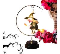 Générique Veilleuses Sorcière Et Lumière Pour Halloween - Lampe de Chevet Gothique Sorcière Volante Halloween - Luminaire Décoratif Debout pour Fête Cosplay Salon Chambre Entrée Porche