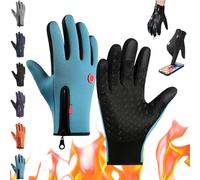 Générique Velura Gloves, Velura Winter Gloves, Thermal Touch Screen Windproof Glove, Waterproof & Windproof Thermal Non-Slip (Light Blue,XXL)