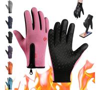Générique Velura Gloves, Velura Winter Gloves, Thermal Touch Screen Windproof Glove, Waterproof & Windproof Thermal Non-Slip (Pink,S)