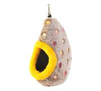 Générique Velvet Bird House - Resting Sleeping Shelter for Parakeets | Egg Shaped Design with Interior, Yellow Blue Colors, Cage Nest 11x16x22cm, Suitable for Balcony Living Room Apartment Conures