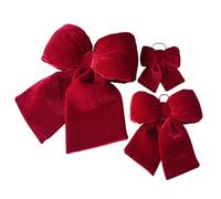 Générique Velvet Bows - 4 inch Red Christmas Tree Bows for Holiday Decor, Wedding Party with Plush Velvet Texture, Garland and Wreath Accent for Home Tree Front Door, Soft Fabric, Ready-to-