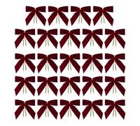 Générique Velvet Christmas Bows - 24 Pièces Grandes Décorations De Ruban De Vacances Rouges | Coups en Velours Classiques pour Le Sapin De Noël, Couronnes, Guirlandes, Cadeaux, Le Décor De Fête De N