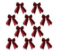 Générique Velvet Ribbon Bows - 10 Pieces Adjustable Festive Bow Ornaments, Elgant Decorations | Indoor and Outdoor Holiday Home Party Christmas Tree Decor, Family Celebration Accent Pieces