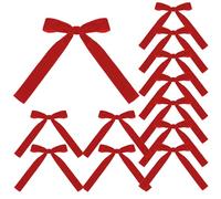 Générique Velvet Ribbon Wreath Bows, Velvet Ribbon Bows Decor, Christmas Red Bow, Christmas Velvet-Ornament Bow for Front Door, Garland, Stairs, Fireplace