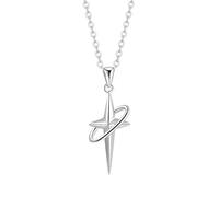 Générique Vendez des pendentifs à la mode Cold Wind Étoile des hommes & couple, plaquage argenté, chaîne en laine croix pour hommes et femmes