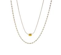 Générique Vendre des accessoires d’été chic chic en argent simple en perles de riz, chaîne à maillons double couche