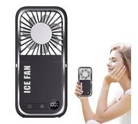 Générique Ventaglio da Tavolo,Ventilatori Silenziosi per Camera da | Schermo LED Silenzioso Pieghevole Ricarica USB Supporto Telefono per Interni ed Esterni