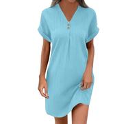 Générique Vente Flash du Jour Et Soldes, Mariée Mi Longue Robe Courte Devant Longue Derriere Mariage Dress Intégré Trapeze Empire Droite Coton Cache Le Ventre Coeur D'Ete Bal Robe Femme Ete M