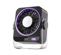 Générique Ventilador De Mesa Pequeño Recargable | 5 Velocidades Ajustables De - Ventilador Personal Para Escritorio, Hogar, Oficina, Dormitorio, Aula, Apartamento