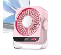 Générique Ventilador De Mesa Pequeño Recargable | 5 Velocidades Ajustables De - Ventilador Personal Para Escritorio, Hogar, Oficina, Dormitorio, Aula, Apartamento