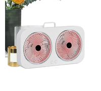 Générique Ventilador Escritorio - Doble Cabezal Recargable USB, Silencioso | Diseño Colgante Portátil Para Camping Playa Dormitorio Gimnasio Guardería Oficina Hogar