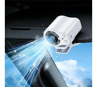 Générique Ventilateur à pince pour voiture | Écran LED à 199 niveaux et rotation 360° - Petit modèle à pince | Bureau Voiture Voyage Extérieur Plage Festival Randonnée Pêche Shopping Été (Blanc)