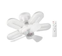Générique Ventilateur à usage domestique E27 à visser pour chambre à coucher avec cinq panneaux lumineux, installation facile de la prise, pièces amovibles, construction en ABS pour pièces encombrées