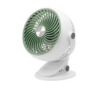 Générique Ventilateur avec Pince | Bureau Personnel à Fixation - Oscillant Inclinaison Réglable Alimentation Batterie Appareil Silencieux pour Bureau Chambre Poussette Chevet Déplacement