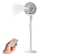 Générique Ventilateur brumisateur d'extérieur portable avec télécommande, ventilateur sur pied oscillant à 4 vitesses avec minuterie et système de brume pour terrasse jardin camping (blanc)