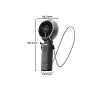 Générique Ventilateur Brumisateur Portable - Rechargeable USB - Pliable - 3 Vitesses - Affichage Batterie - Noir