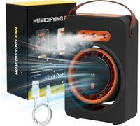 Générique Ventilateur Brumisateur Portable Rechargeable Usb, Ventilateur Climatiseur 5 Vitesses Avec Minuterie, Petite Clim Pour Chambre, Bureau, Voiture Et Camping