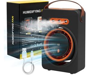 Générique Ventilateur Brumisateur Portable Rechargeable Usb, Ventilateur Climatiseur 5 Vitesses Avec Minuterie, Petite Clim Pour Chambre, Bureau, Voiture Et Camping