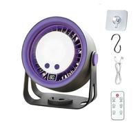 Générique Ventilateur Bureau 2 En 1 Avec Éclairage Télécommande 470g 16x14.5cm | Lampe Nuit Silencieuse USB Rechargeable Chambre Cuisine | Montage Mural Multi Vitesses