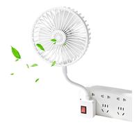 Générique Ventilateur Chambre,Refroidisseur Portable Flexible à Col de Cygne Silencieux avec Adaptateur Secteur - Petits Ventilateurs Pour Chambre | Convient Pour Bureau Voiture