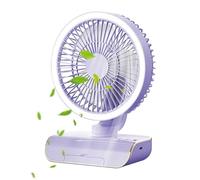Générique Ventilateur Circulateur d'Air Oscillant,5 Vitesses avec Télécommande pour Voyage Compact - 2000 mAh Rechargeable Rafraîchisseur d'Air pour Hommes et Femmes