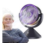 Générique Ventilateur Circulateur - Ventilateur à Circulation d'Air Rechargeable pour Bureau - Lampe De Nuit LED Et Désodorisant D'Air Pour Camping, Dortoir, Chambre, Salle De Classe