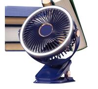 Générique Ventilateur de Bureau avec Pince, Petit Ventilateur à Clip, Sans Fil Rechargeable USB-C avec Veilleuse pour Voiture Camping Plage Dortoir Atelier Cuisine Chantier École Bureau