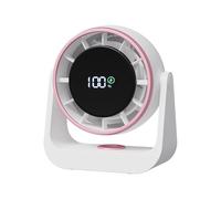 Générique Ventilateur de Bureau Compact | Écran LCD Rechargeable Silencieux,Ventilateur personnel nomade pour intérieur,Bureau Maison Chambre Salle de bain Extérieur Voyage Camping